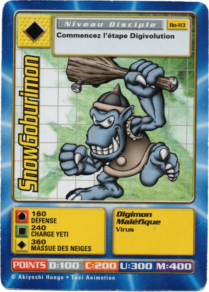 Digimon Digi-Battle French Booster Set 3 SnowGoburimon - BO-113 Card Thumbnail