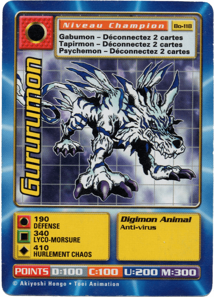 Digimon Digi-Battle French Booster Set 3 Gururumon - BO-118 Card Thumbnail