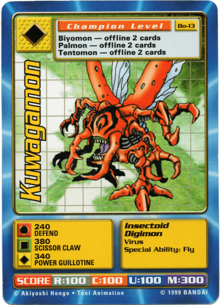 Digimon Digi-Battle Booster Set 1 Kuwagamon - BO-13 Card Thumbnail