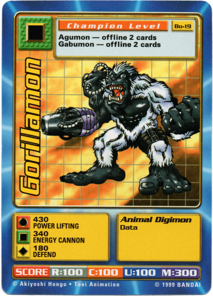 Digimon Digi-Battle Booster Set 1 Gorillamon - BO-19 Card Thumbnail