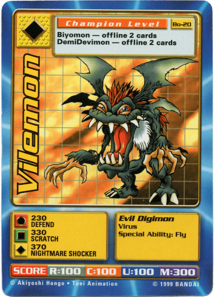 Digimon Digi-Battle Booster Set 1 Vilemon - BO-20 Card Thumbnail