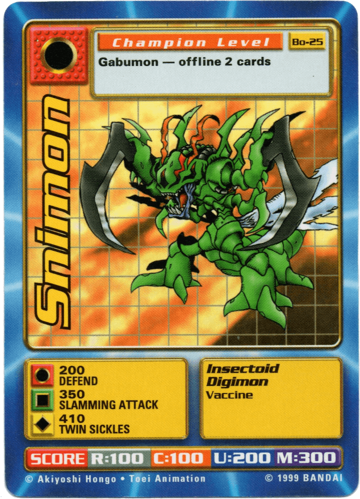 Digimon Digi-Battle Booster Set 1 Snimon - BO-25 Card Thumbnail