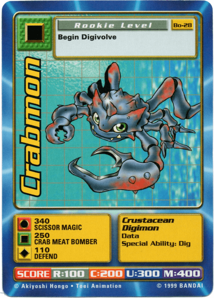 Digimon Digi-Battle Booster Set 1 Crabmon - BO-28 Card Thumbnail