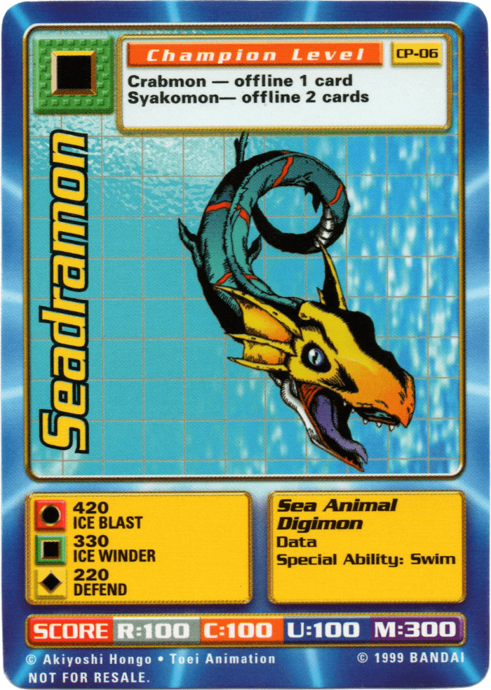 Digimon Digi-Battle Cereal Promo Seadramon - CP-06 Card Thumbnail