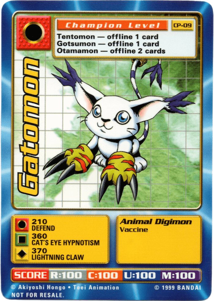 Digimon Digi-Battle Cereal Promo Gatomon - CP-09 Card Thumbnail