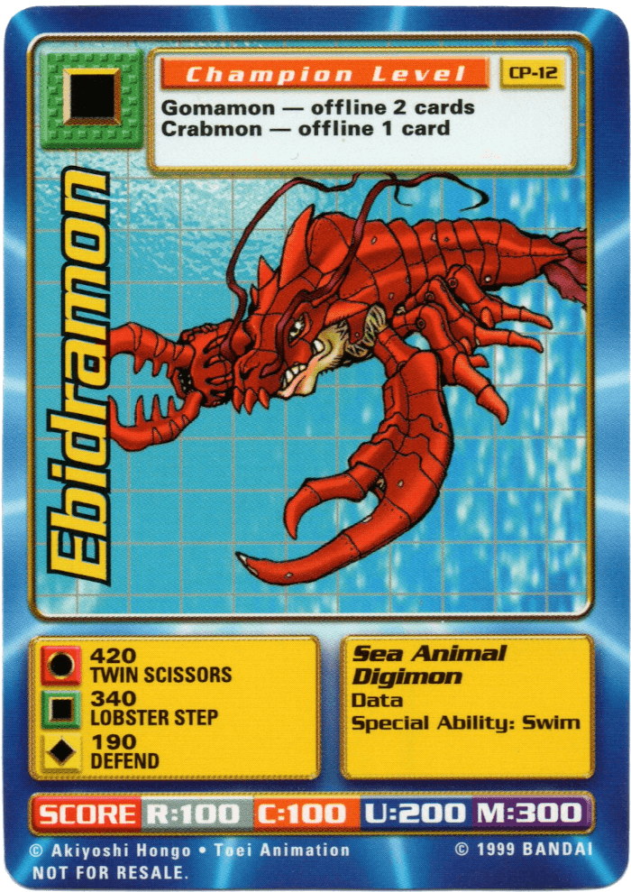 Digimon Digi-Battle Cereal Promo Ebidramon - CP-12 Card Thumbnail
