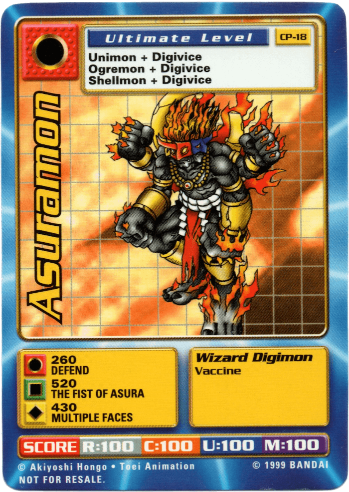 Digimon Digi-Battle Cereal Promo Asuramon - CP-18 Card Thumbnail