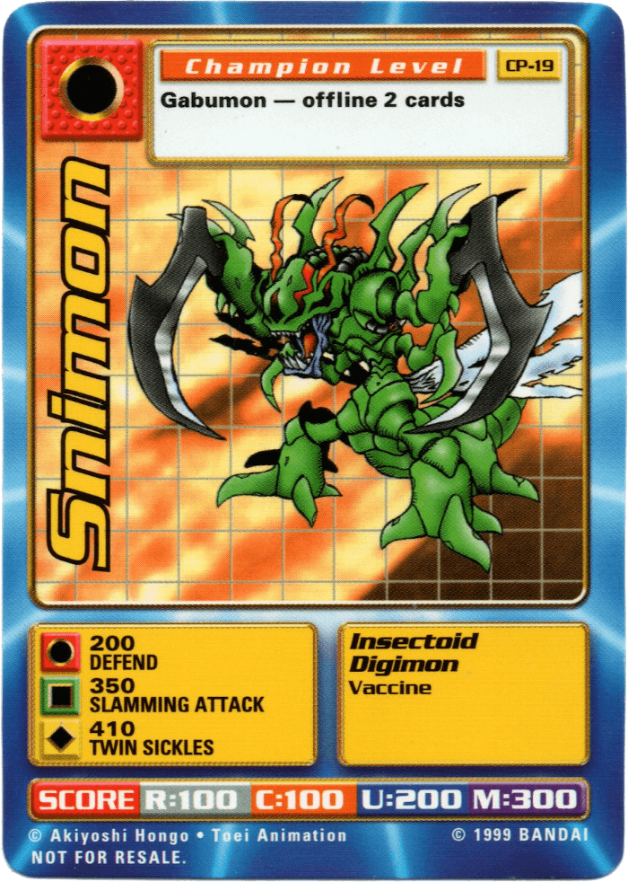 Digimon Digi-Battle Cereal Promo Snimon - CP-19 Card Thumbnail