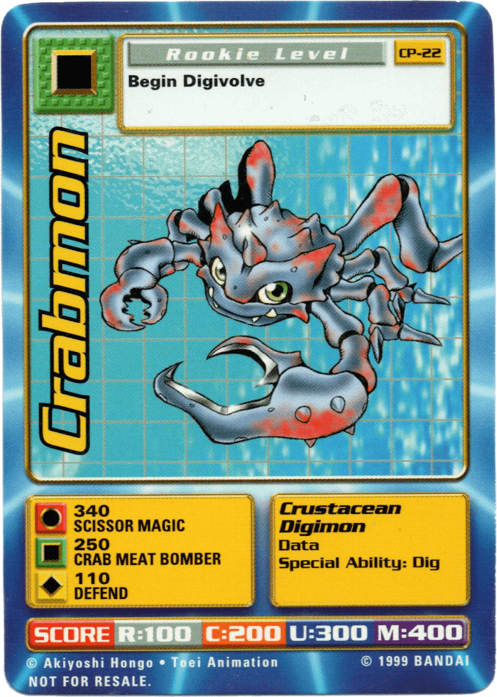 Digimon Digi-Battle Cereal Promo Crabmon - CP-22 Card Thumbnail