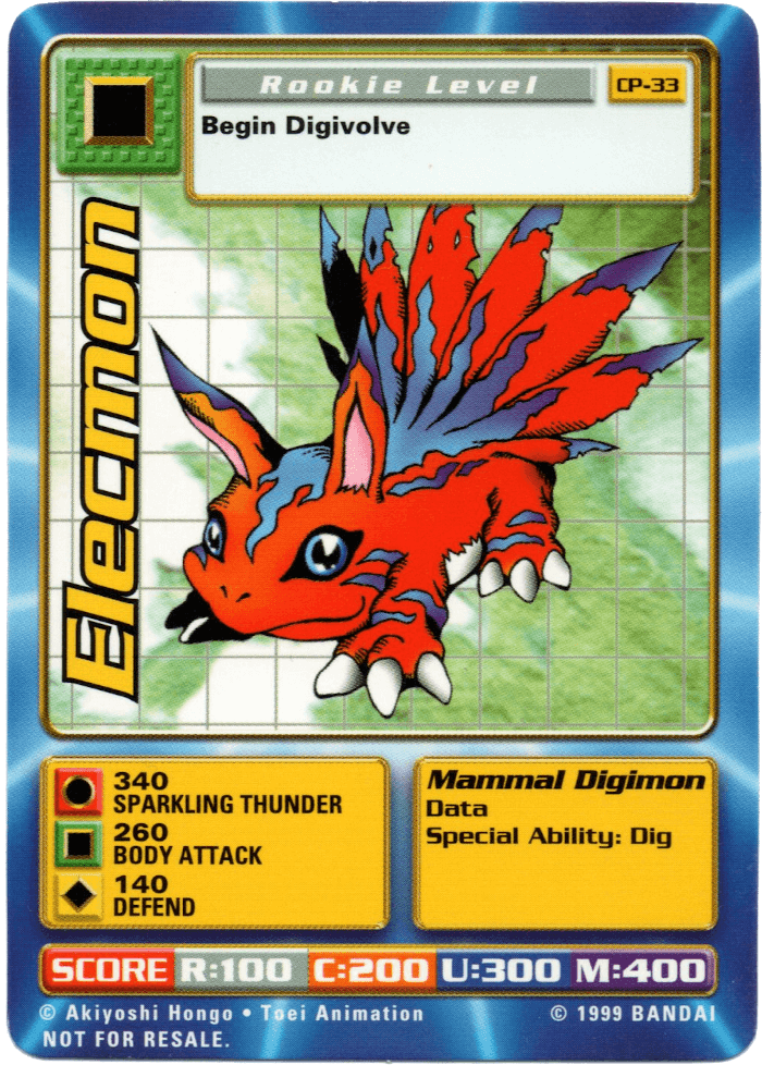 Digimon Digi-Battle Cereal Promo Elecmon - CP-33 Card Thumbnail