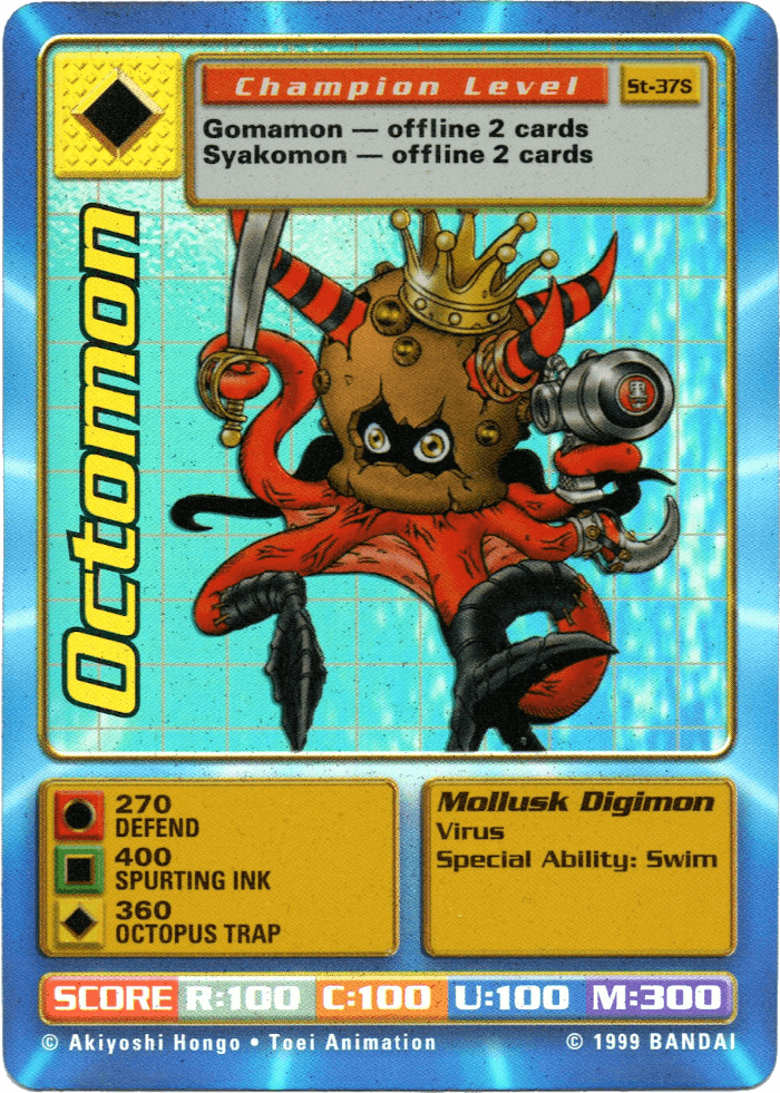Digimon Digi-Battle Starter Set Holo Chase Cards Octomon - ST-37S Card Thumbnail