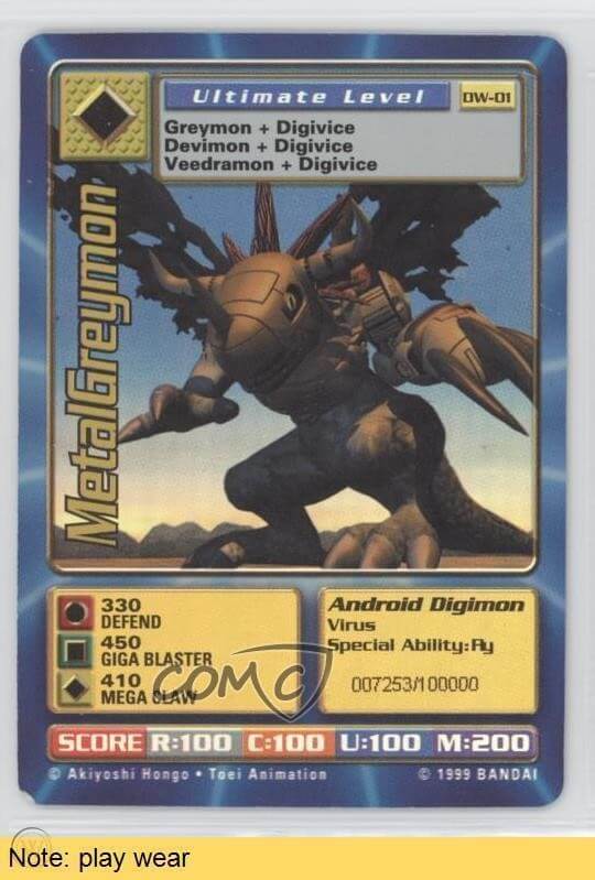 Digimon World PlayStation Promo DW-01 MetalGreymon - number 007253 / 100,000