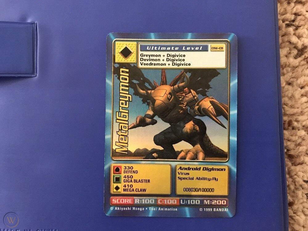 Digimon World PlayStation Promo DW-01 MetalGreymon - number 008030 / 100,000
