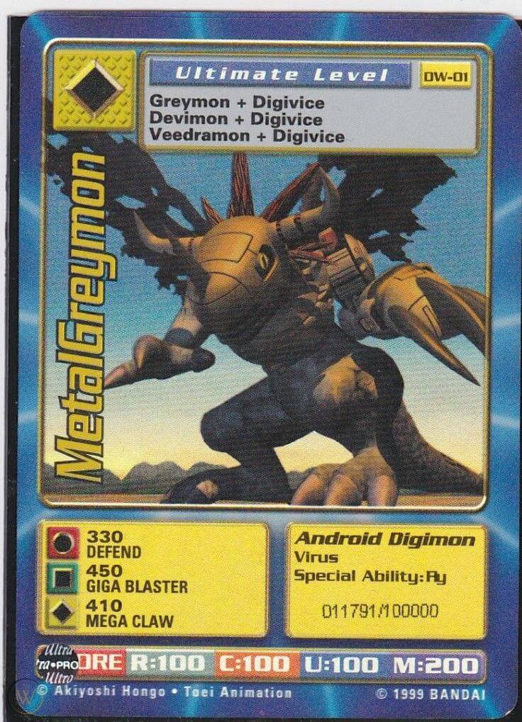 Digimon World PlayStation Promo DW-01 MetalGreymon - number 011791 / 100,000