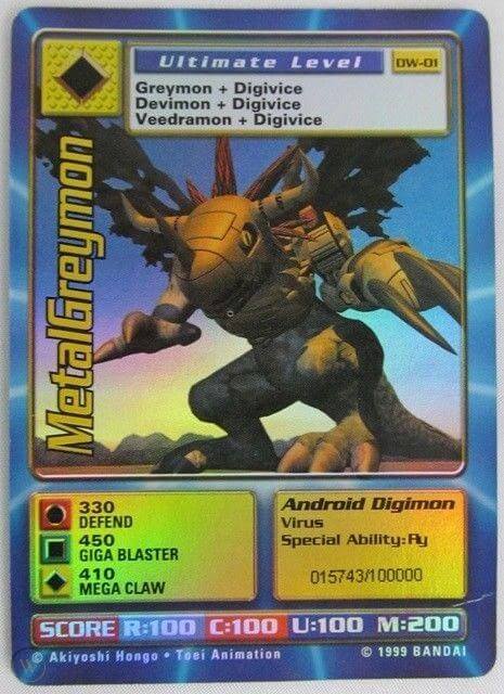 Digimon World PlayStation Promo DW-01 MetalGreymon - number 015743 / 100,000
