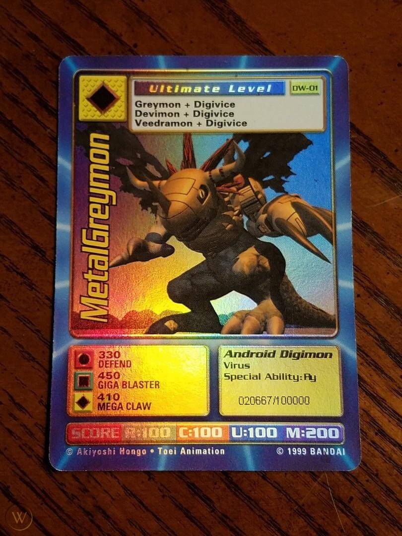 Digimon World PlayStation Promo DW-01 MetalGreymon - number 020667 / 100,000
