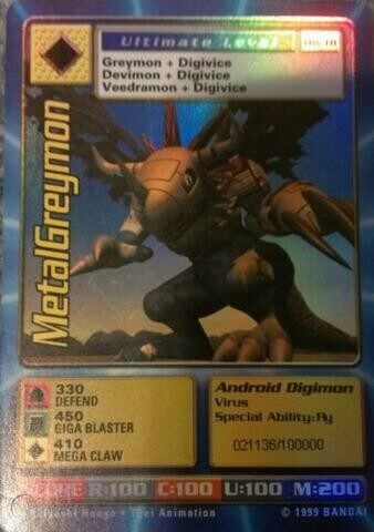 Digimon World PlayStation Promo DW-01 MetalGreymon - number 021136 / 100,000