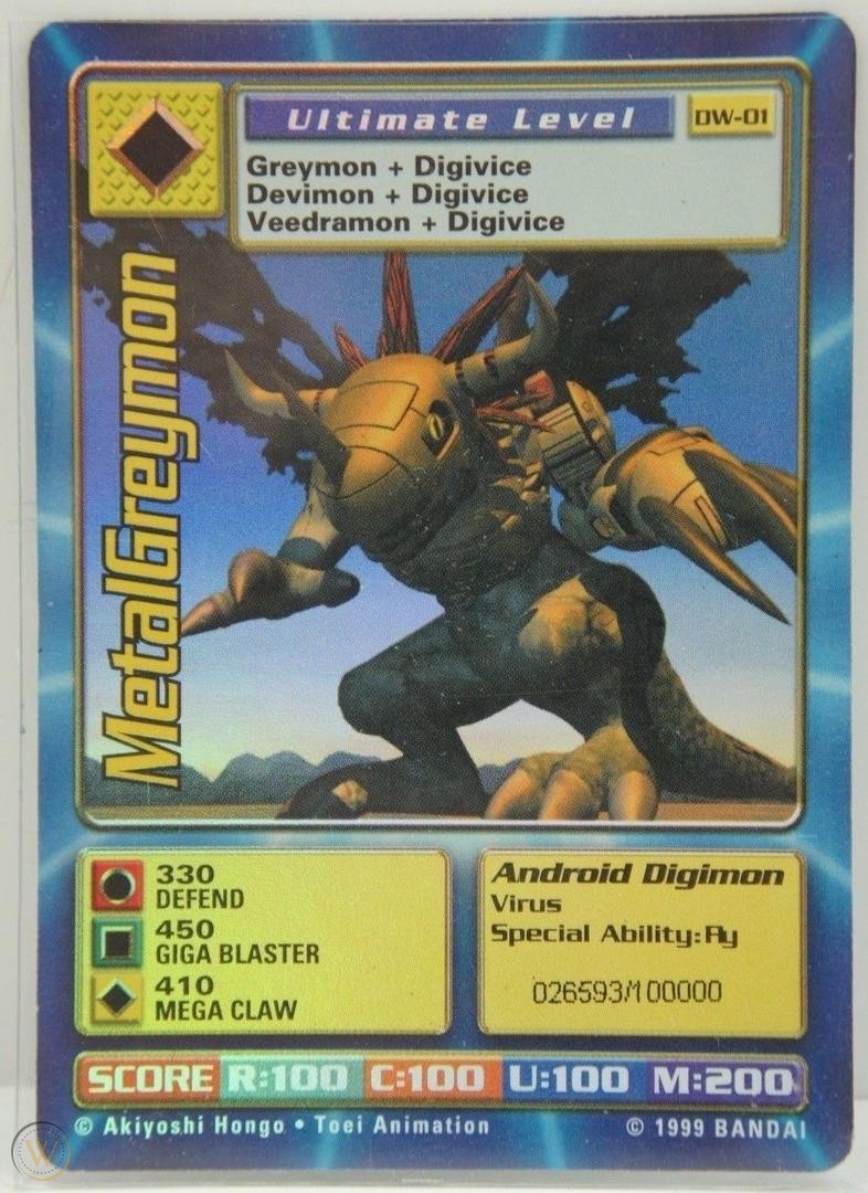 Digimon World PlayStation Promo DW-01 MetalGreymon - number 026593 / 100,000