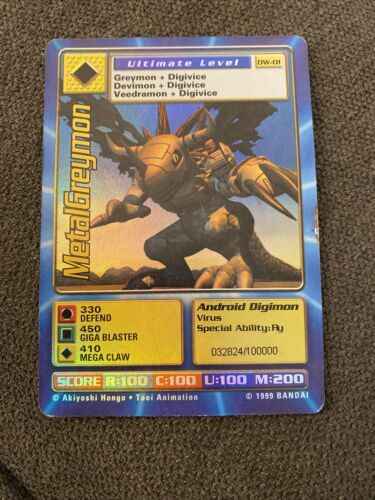Digimon World PlayStation Promo DW-01 MetalGreymon - number 032824 / 100,000