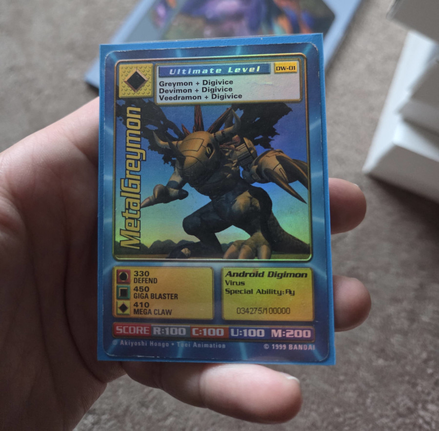 Digimon World PlayStation Promo DW-01 MetalGreymon - number 034275 / 100,000