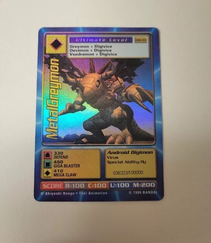 Digimon World PlayStation Promo DW-01 MetalGreymon - number 036323 / 100,000