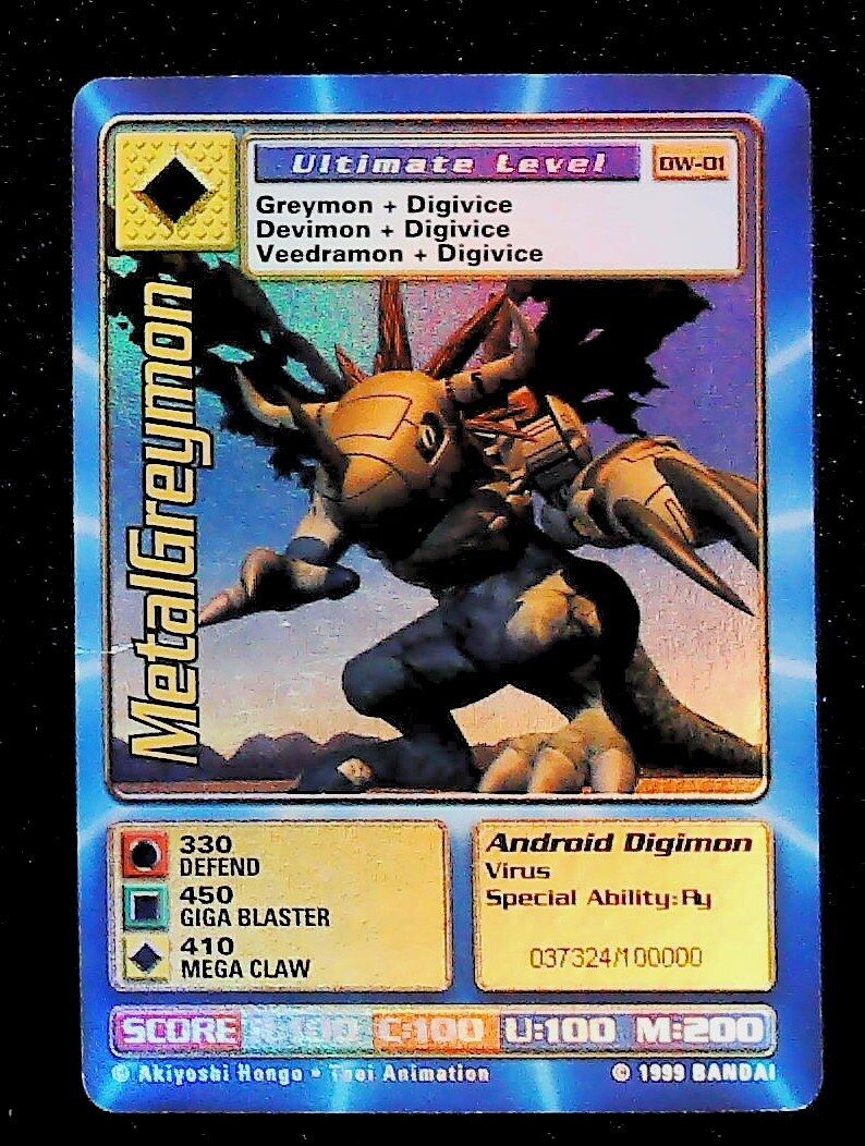 Digimon World PlayStation Promo DW-01 MetalGreymon - number 037324 / 100,000