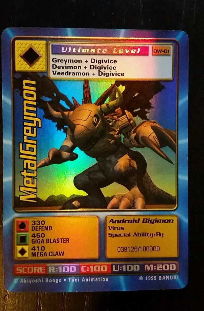 Digimon World PlayStation Promo DW-01 MetalGreymon - number 039126 / 100,000