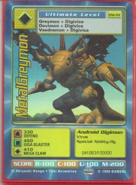 Digimon World PlayStation Promo DW-01 MetalGreymon - number 041083 / 100,000