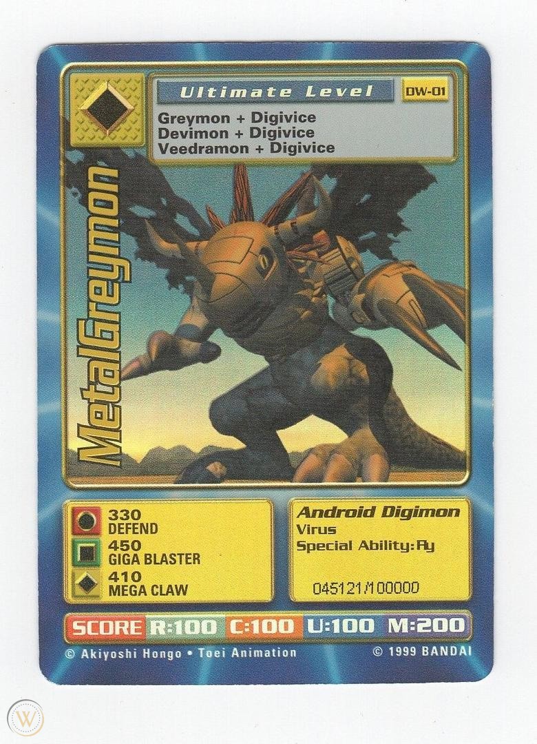 Digimon World PlayStation Promo DW-01 MetalGreymon - number 045121 / 100,000