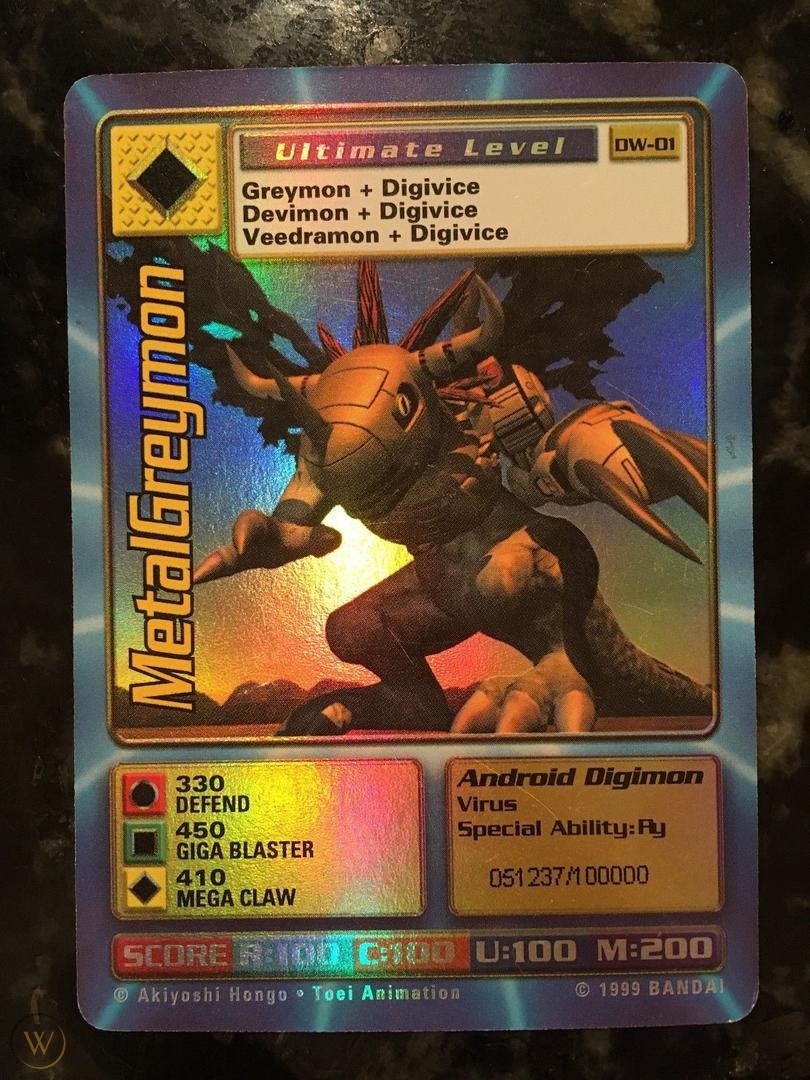 Digimon World PlayStation Promo DW-01 MetalGreymon - number 051237 / 100,000