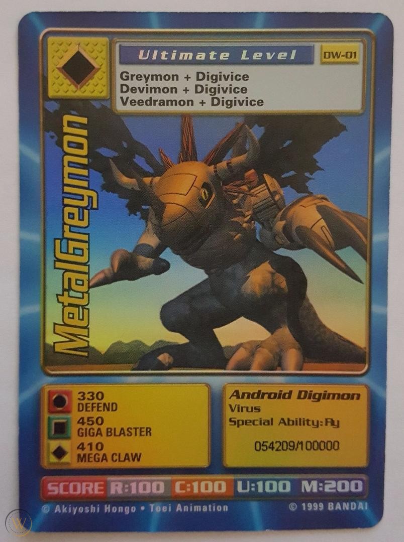 Digimon World PlayStation Promo DW-01 MetalGreymon - number 054209 / 100,000