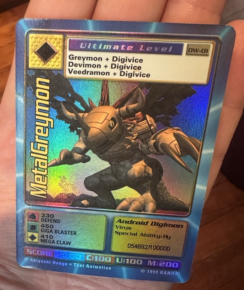 Digimon World PlayStation Promo DW-01 MetalGreymon - number 054692 / 100,000