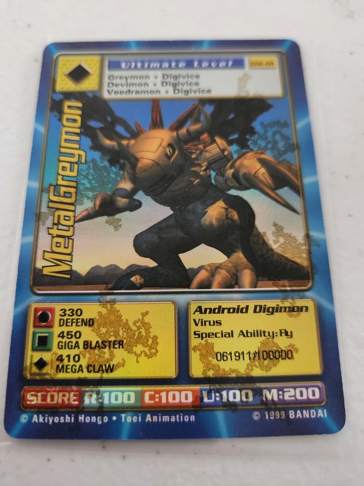 Digimon World PlayStation Promo DW-01 MetalGreymon - number 061911 / 100,000