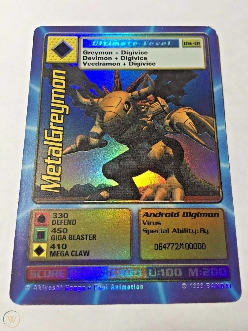 Digimon World PlayStation Promo DW-01 MetalGreymon - number 064772 / 100,000