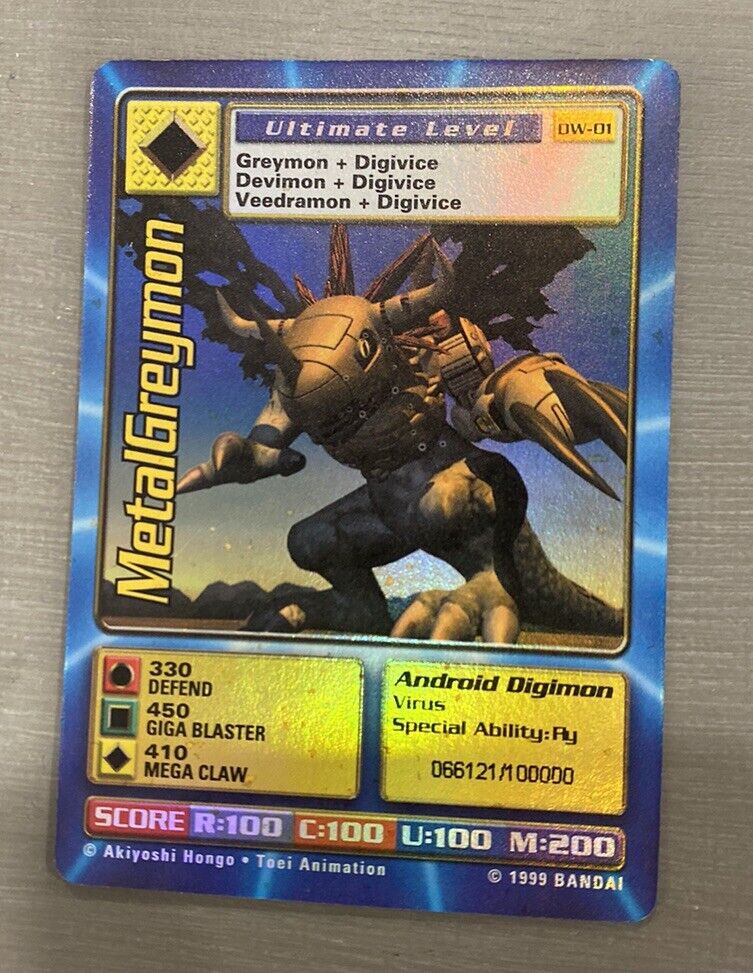 Digimon World PlayStation Promo DW-01 MetalGreymon - number 066121 / 100,000