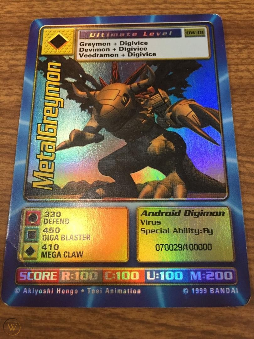 Digimon World PlayStation Promo DW-01 MetalGreymon - number 070029 / 100,000