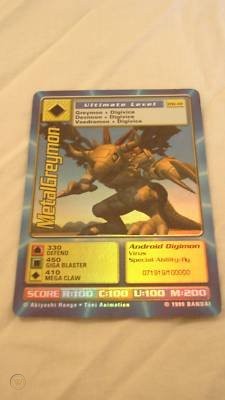 Digimon World PlayStation Promo DW-01 MetalGreymon - number 071919 / 100,000