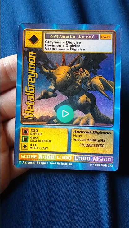 Digimon World PlayStation Promo DW-01 MetalGreymon - number 076398 / 100,000