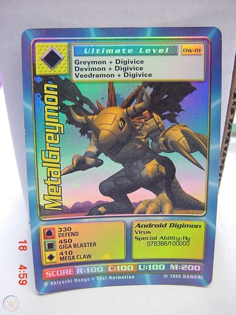 Digimon World PlayStation Promo DW-01 MetalGreymon - number 078386 / 100,000