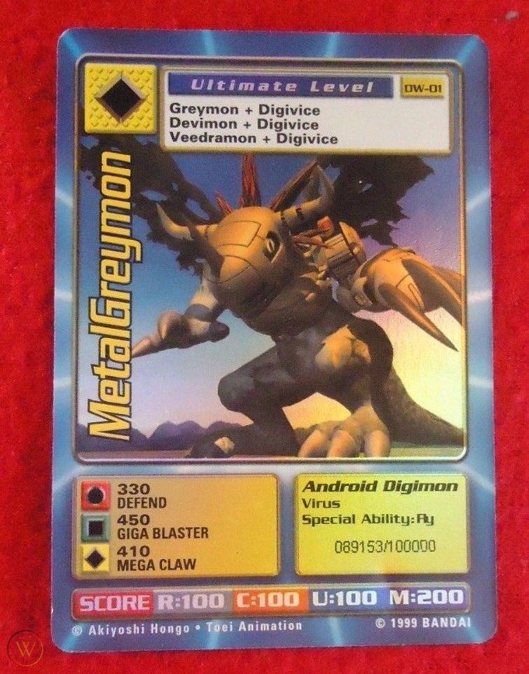 Digimon World PlayStation Promo DW-01 MetalGreymon - number 089153 / 100,000
