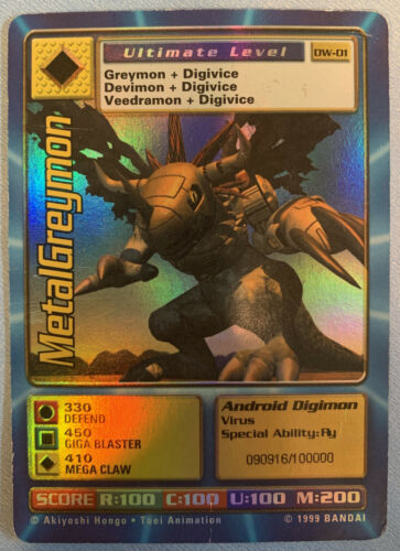 Digimon World PlayStation Promo DW-01 MetalGreymon - number 090916 / 100,000