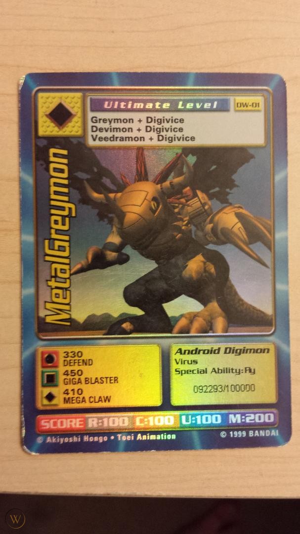 Digimon World PlayStation Promo DW-01 MetalGreymon - number 092293 / 100,000