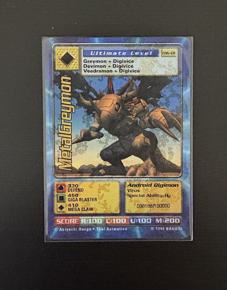 Digimon World PlayStation Promo DW-01 MetalGreymon - number 098188 / 100,000
