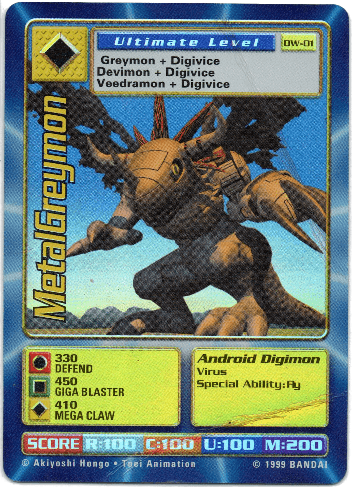 European or UK DW-01 MetalGreymon card
