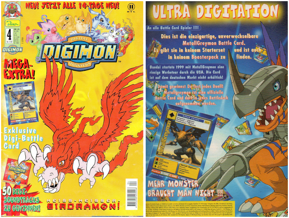 Scans of the German comic that distributed the MetalGreymon card