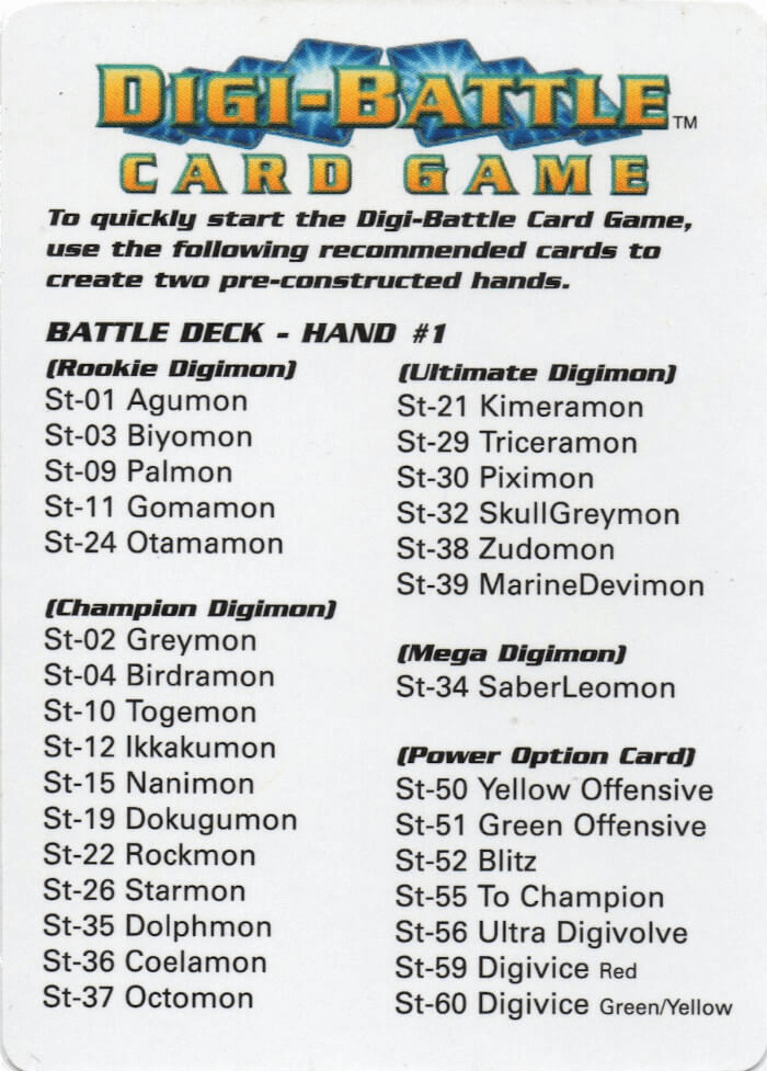 Starter Set Decklist #1