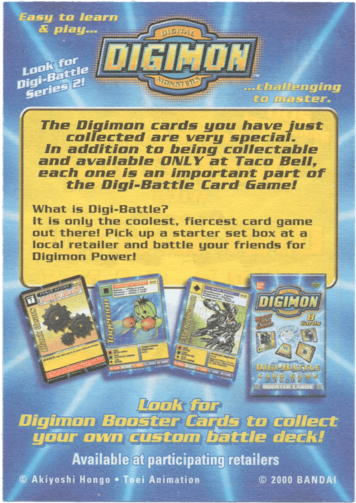 Taco Bell Promo Insert (Back)