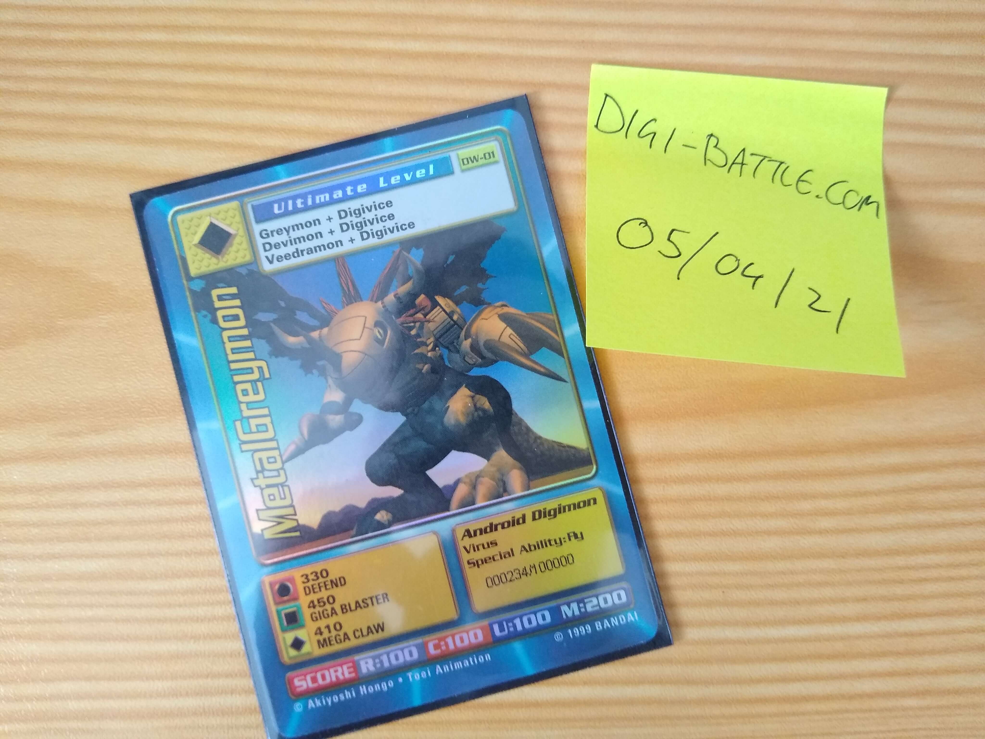 Digimon World Promo Card DW-01, serialized number 000234