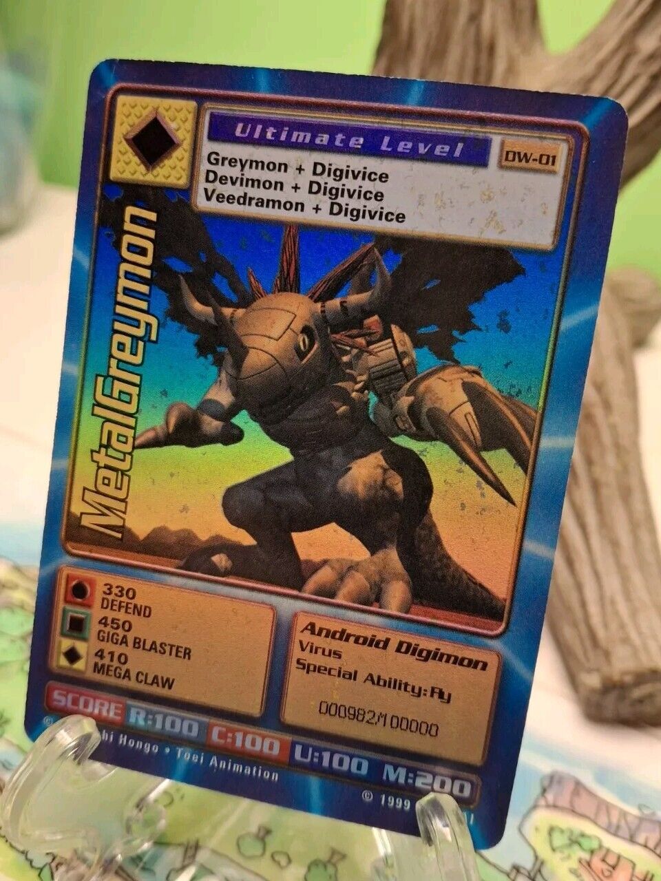 Digimon World Promo Card DW-01, serialized number 000982