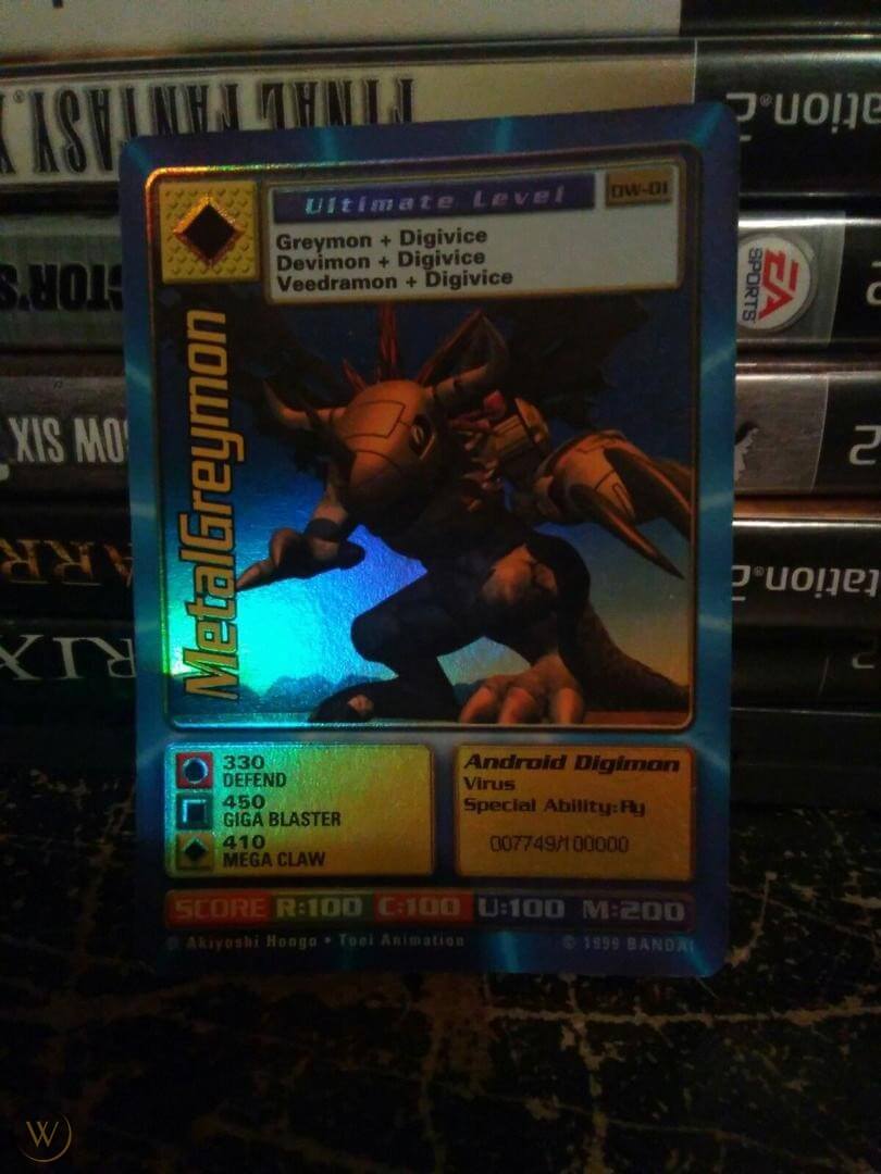 Digimon World Promo Card DW-01, serialized number 007749